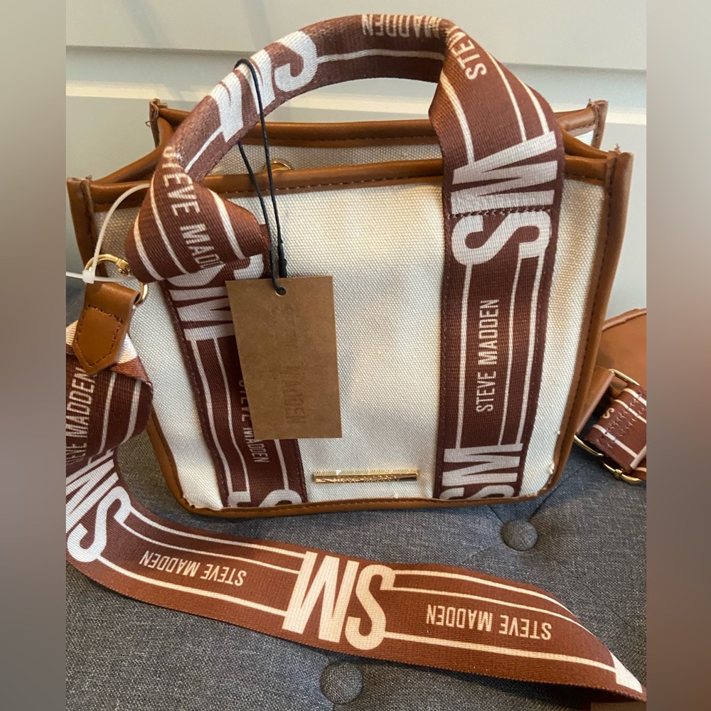 Steve Madden Tan and Cream Handbag